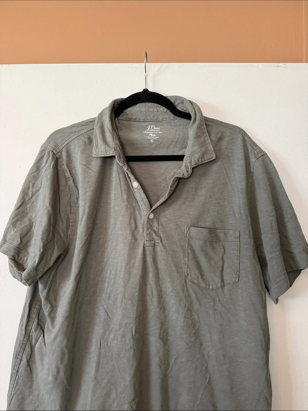J. Crew Short Sleeve Cotton Polo in Olive
